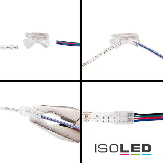 Isoled Kontakt-Verbinder (max. 5A) K3-410 für 4-pol. IP20 Flextripes mit Breite 10mm 117597