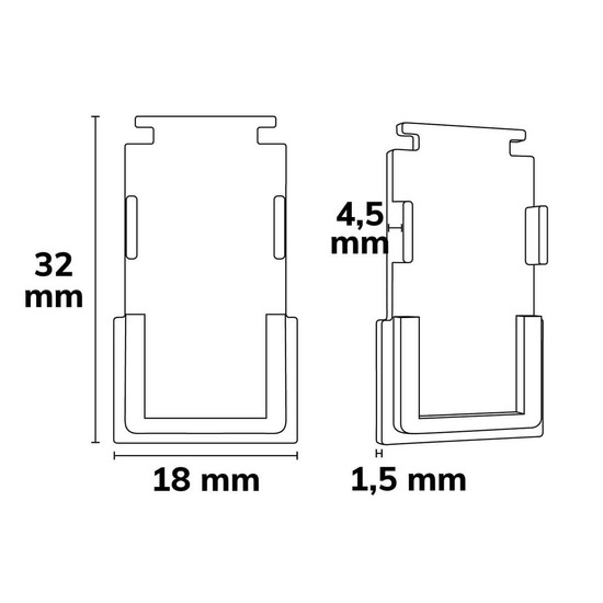 Isoled Endkappe innenliegend, schwarz für Track48 Schiene flat (H25) mit transluz. abgesetztem COVER, 2 STK 117670