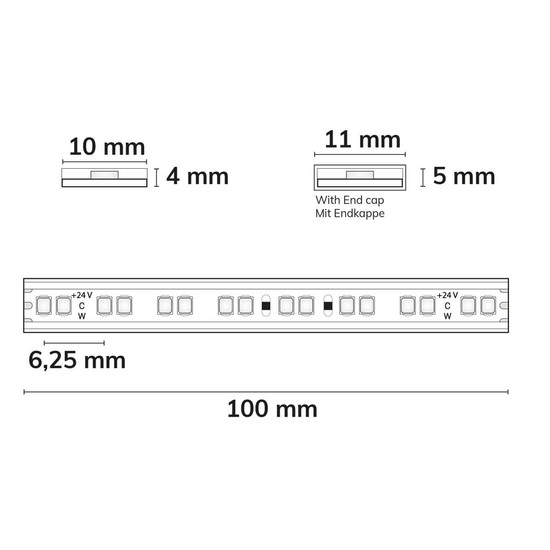 Isoled LED AQUA918/940 Linear CCT Flexband, 24V DC, 7W/7W, IP68, 5m Rolle, 160LED/m 117714