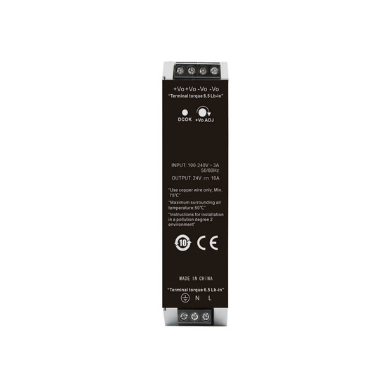 Isoled LED Hutschienen-Trafo 24V, 24~28V/DC, 0-240W 117749