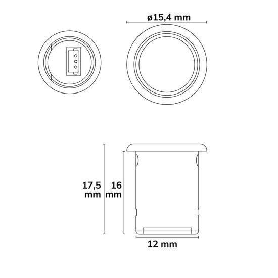 Isoled MiniAMP Touch-SENSOR mit Dimmfunktion - für Masterport, 12-24V DC 117761