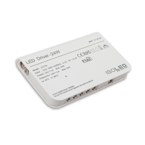Isoled LED MiniAMP Trafo 24V/DC, 0-24W, 5x3A mit Master Sensor-Port, ultraflach 117775