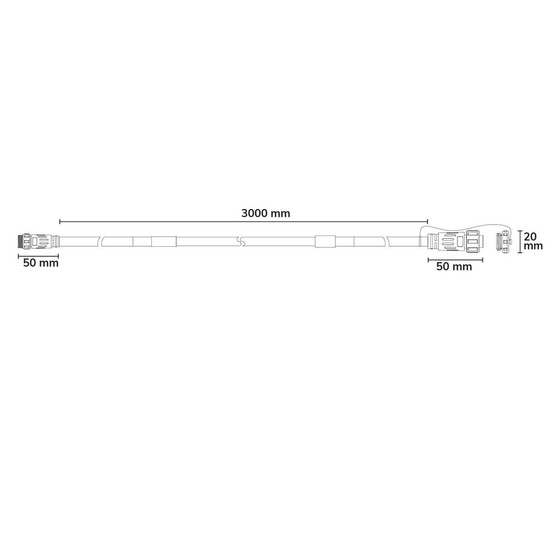 Isoled LED Verbindungsleitung für 230V Flexbänder, 2-polig, 3m, mit male-Stecker und female-Buchse 117822