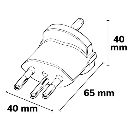 Isoled Fixadapter CH Typ 12 auf Schuko CEE 7/7, schwarz, nicht demontierbar, 10A 117827