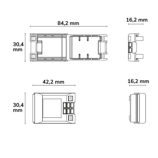 Isoled Gelbox, für 2er Hebelklemme, 4Stk, Abzweig, Aderleitung, nach IP68 wasserdicht, bis 4mm² 117903