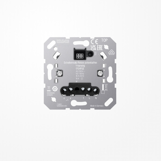 Jung 1701PSE Schalteinsatz Relais potentialfrei, 1-kanalig, mit Nebenstelleneingang