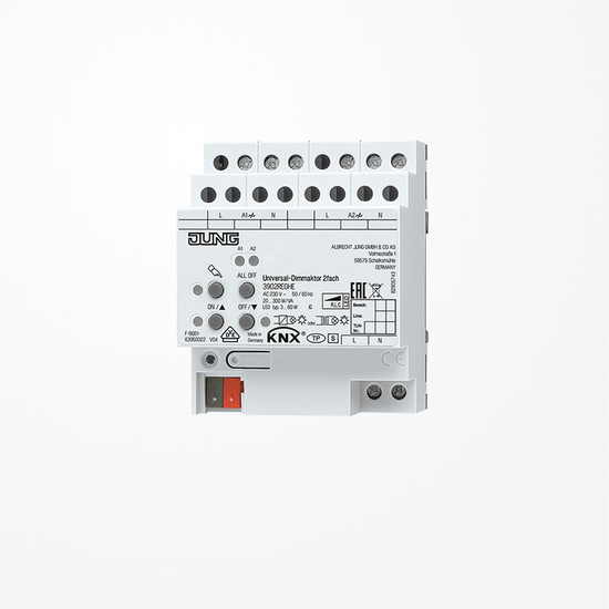 Jung 3902REGHE KNX LED-Universal-Dimmaktor, AC 110 ... 230 V ~, 50/60 Hz, 4 TE