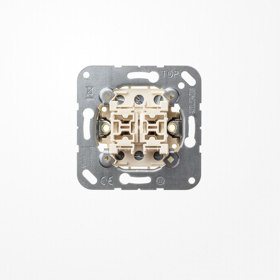Jung 509EU Wippschalter (Einsatz) 10 AX 250 V~, Doppel-Wechsel, ohne Krallen