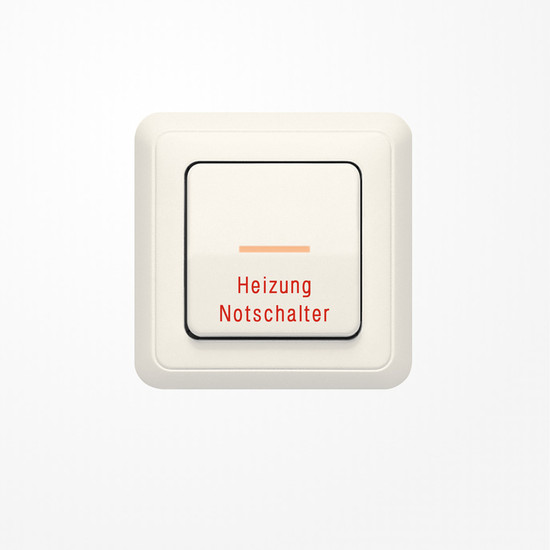 Jung 5560H Wippe mit Lichtleiter, Aufschrift Heizung, Duroplast, ST 550, weiß