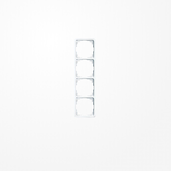 Jung 5584WW Rahmen 4fach, senkrechte und waagerechte Montage, Duroplast, ST 550, alpinweiß