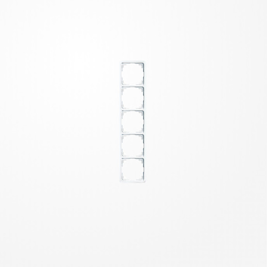 Jung 5585WW Rahmen 5fach, senkrechte und waagerechte Montage, Duroplast, ST 550, alpinweiß