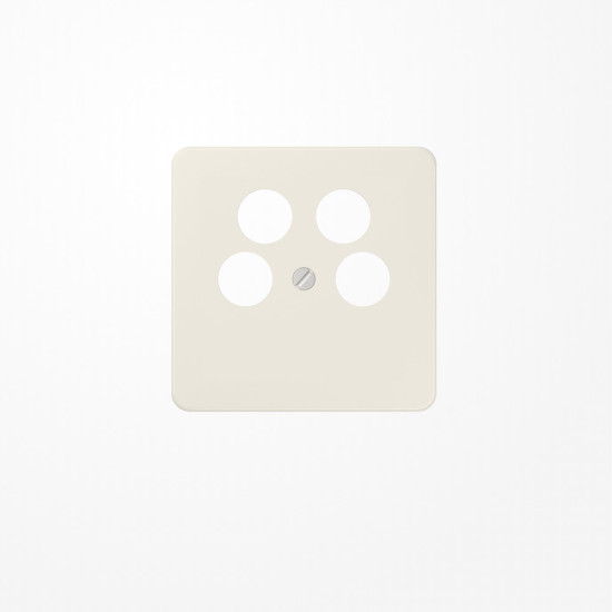 Jung 561-4SAT2 Abdeckung für 4-Loch SAT-TV-Steckdose (Axing) 4fach, Thermoplast, Serie CD, weiß