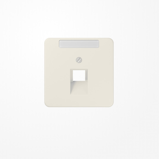 Jung 569-1NAUA Abdeckung für IAE/UAE-Anschlussdosen, 1x8-polig, mit Schriftfeld, Serie CD, weiß