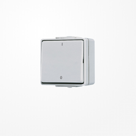 Jung 602W Wippschalter, Aus 2-pol., 10 AX 250 V ~, IP 44, WG 600