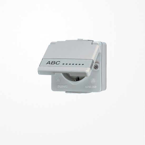 Jung 620NAW SCHUKO-Steckdose, 16 A 250 V ~, mit Schriftfeld, IP 44, WG 600