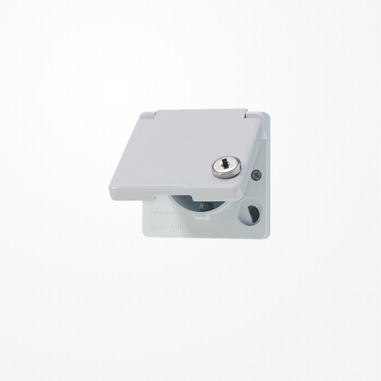 Jung 620WSLOT Oberteil für SCHUKO-Steckdosen, mit Sicherheitsschloss, WG 600, grau