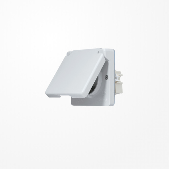 Jung 620WXOT SCHUKO-Steckdose, 16 A 250 V ~, 1fach senkrechte und waagerechte Montage, Klappdeckel, WG 600, grau