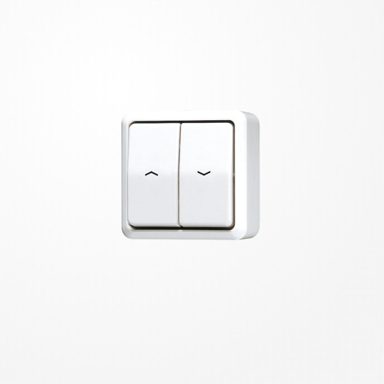 Jung 639VAWW Jalousietaster, 1-pol. (1 Antrieb) 250 V ~, AP 600, alpinweiß