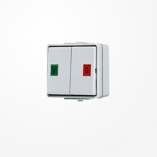 Jung 639W Doppeltaster, 2 Wechsler, 10 A 250 V ~, IP 44, WG 600