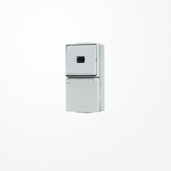 Jung 671W SCHUKO-Steckdose 16 A 250 V ~ mit Taster 10 A 250 V ~ (ohne Kalotte), WG 600