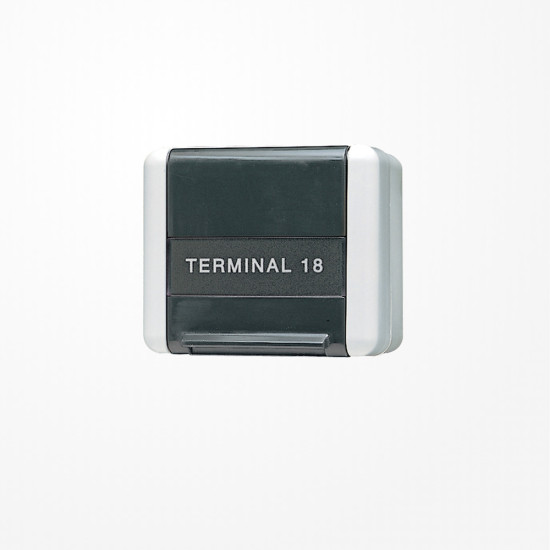 Jung 854W Datenanschlussgehäuse, Schriftfeld, WG 800, grau