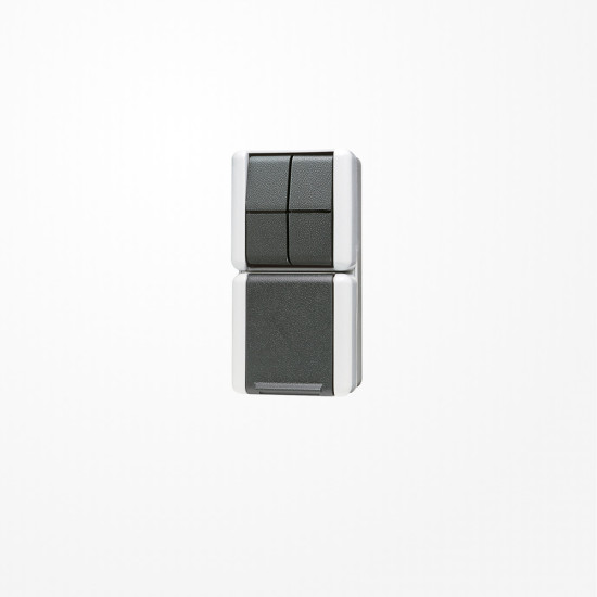 Jung 875W SCHUKO-Steckdose 16 A 250 V ~ mit Serienschalter 10 AX 250 V ~, IP 44, WG 800