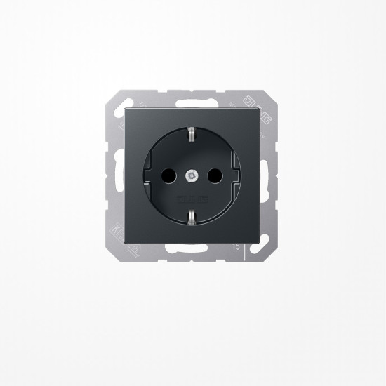 Jung A1520BFKIANM SCHUKO-Steckdose, 16 A 250 V ~, SAFETY+, Thermoplast lackiert, Serie A, anthrazit matt