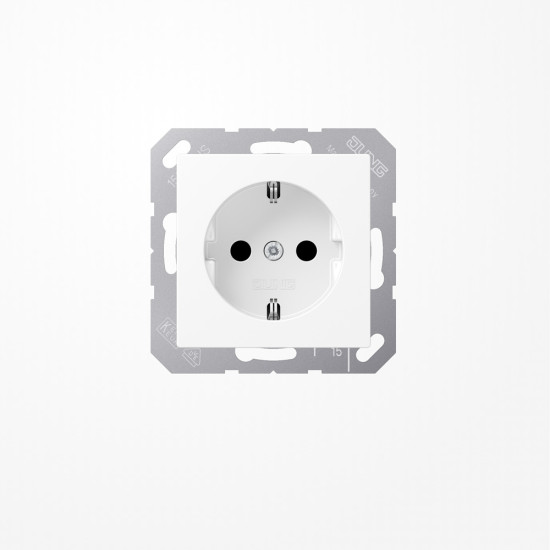 Jung A1520BFWWM SCHUKO-Steckdose, 16 A 250 V ~, Thermoplast lackiert, Serie A, schneeweiß matt