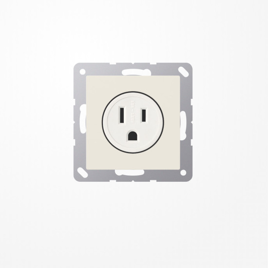 Jung A521-15 Steckdose, US-Norm NEMA, 15 A 125 V ~, Schraubklemmen, Thermoplast, Serie AS, weiß