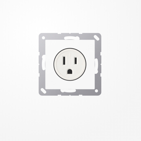 Jung A521-15WW Steckdose, US-Norm NEMA, 15 A 125 V ~, Schraubklemmen, Thermoplast, Serie AS/A, alpinweiß