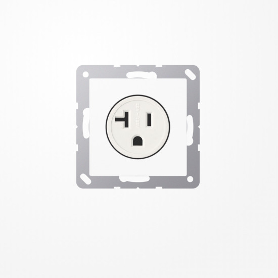 Jung A521-20WW Steckdose, US-Norm NEMA, 20 A 125 V ~, Schraubklemmen, Thermoplast, Serie AS/A, alpinweiß