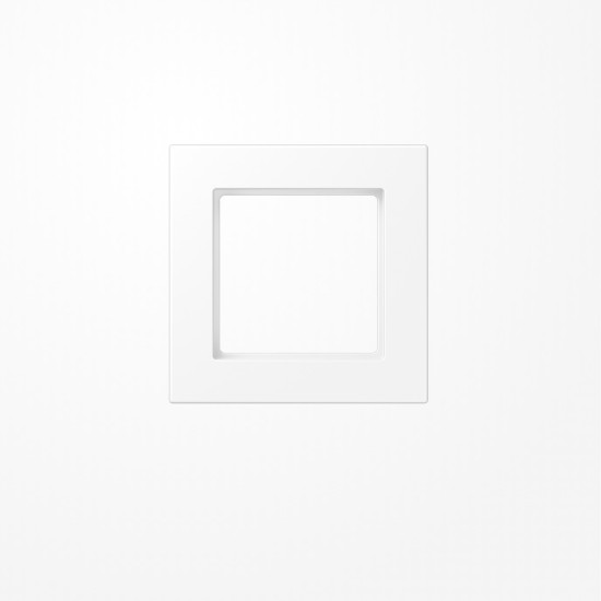 Jung A5581BFWWM Rahmen 1fach, senkrechte und waagerechte Montage, Thermoplast lackiert, A 550, schneeweiß matt