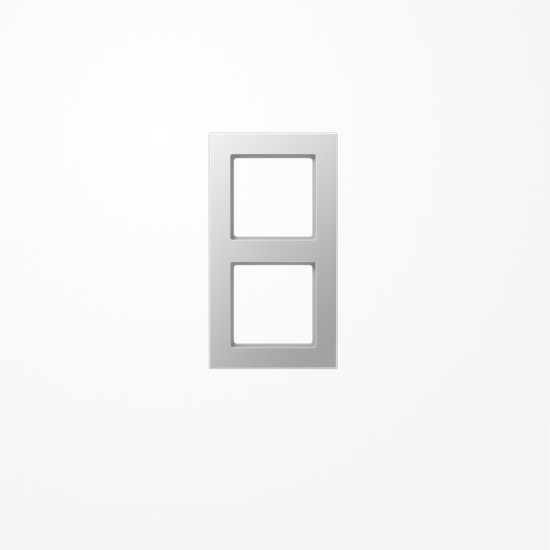 Jung A5582BFAL Rahmen 2fach, senkrechte und waagerechte Montage, Thermoplast lackiert, A 550, aluminium