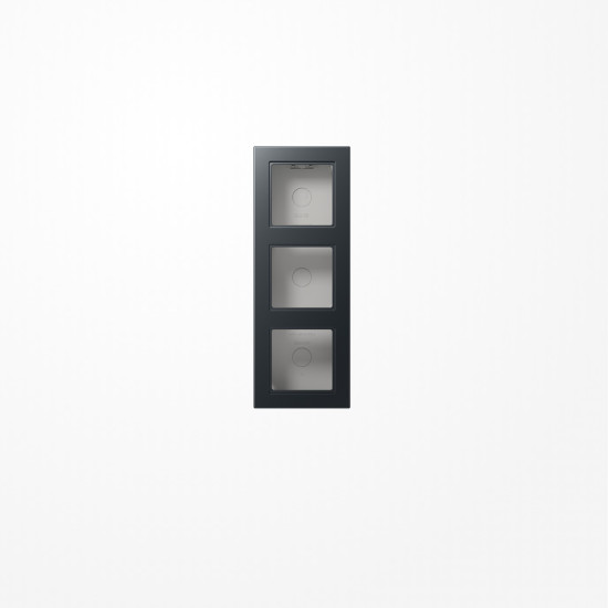 Jung A5583BFAANM Aufputz-Kappe 3fach, Thermoplast lackiert, Serie A, anthrazit matt