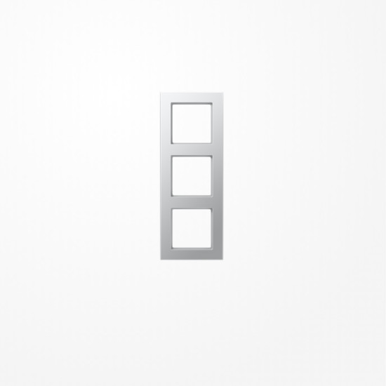 Jung A5583BFAL Rahmen 3fach, senkrechte und waagerechte Montage, Thermoplast lackiert, A 550, aluminium