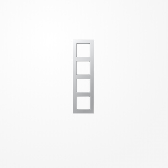 Jung A5584BFAL Rahmen 4fach, senkrechte und waagerechte Montage, Thermoplast lackiert, A 550, aluminium