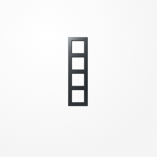 Jung A5584BFANM Rahmen 4fach, senkrechte und waagerechte Montage, Thermoplast lackiert, A 550, anthrazit matt