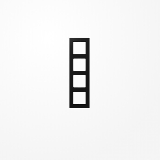 Jung A5584BFSWM Rahmen 4fach, senkrechte und waagerechte Montage, Thermoplast lackiert, A 550, graphitschwarz matt