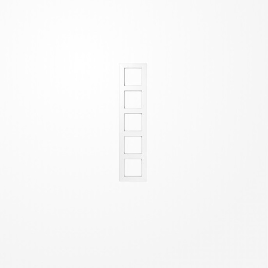 Jung A5585BFWW Rahmen 5fach, senkrechte und waagerechte Montage, Thermoplast, A 550, alpinweiß