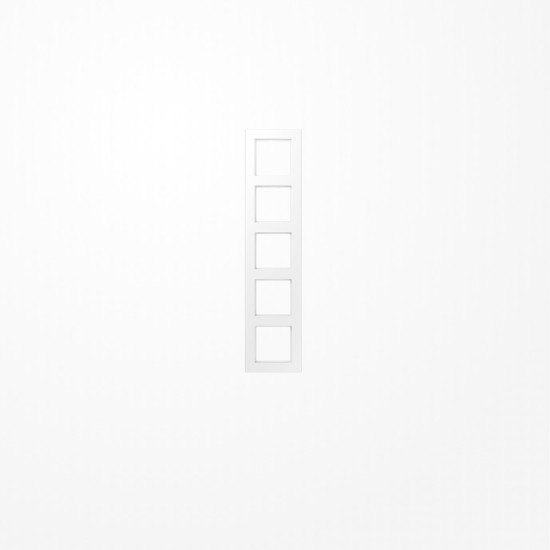 Jung A5585BFWWM Rahmen 5fach, senkrechte und waagerechte Montage, Thermoplast lackiert, A 550, schneeweiß matt