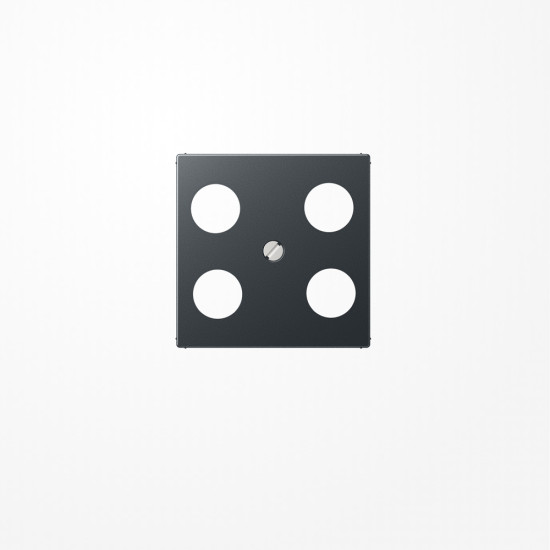 Jung A561-4SAT1ANM Abdeckung für 4-Loch SAT-TV-Steckdose (Hirschmann) 4fach, Thermoplast lackiert, Serie A, anthrazit matt