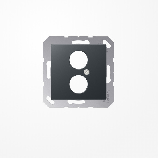 Jung A562-2BFANM Abdeckung für 2 Rundsteckverbinder bis 18,5mm Ø  2fach, Thermoplast lackiert, Serie A, anthrazit matt