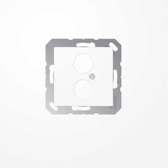 Jung A562-2BFWW Abdeckung für 2 Rundsteckverbinder bis 18,5mm Ø  1fach, Thermoplast, Serie A, alpinweiß