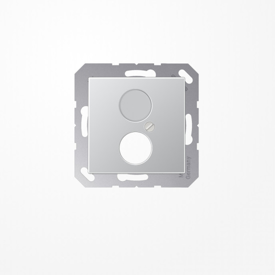 Jung A562AL Abdeckung für 1 Rundsteckverbinder bis 18,5mm Ø  1fach, Duroplast lackiert, Serie A, aluminium