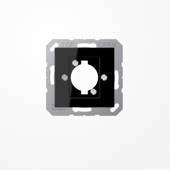 Jung A568BFSW Abdeckung für XLR-Steckverbinder (P-Serie) 1fach, Thermoplast, Serie A, schwarz