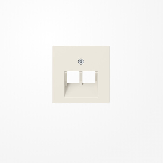 Jung A569-2BFPLUA Abdeckung für IAE/UAE-Anschlussdosen 2x8-polig, Thermoplast, Serie AS, weiß