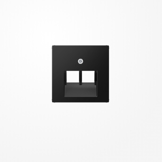 Jung A569-2BFPLUASWM Abdeckung für IAE/UAE-Anschlussdosen 2x8-polig, Thermoplast lackiert, Serie A, graphitschwarz matt