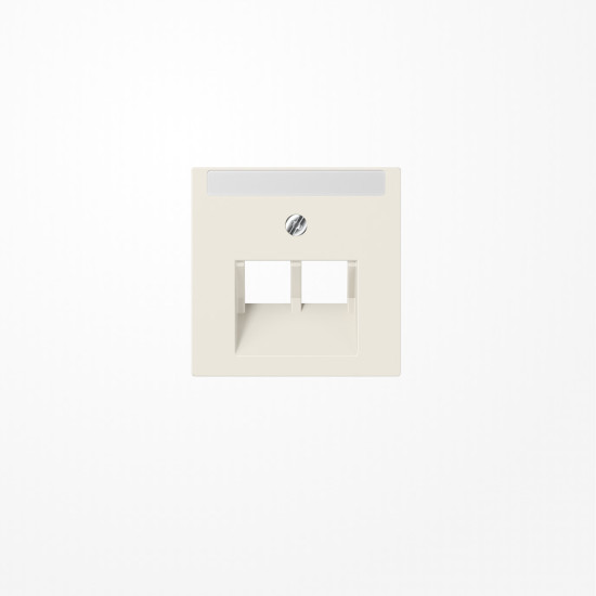 Jung A569-2NAPLUA Abdeckung für IAE/UAE-Anschlussdosen 2x8-polig, mit Schriftfeld, Thermoplast, Serie AS, weiß