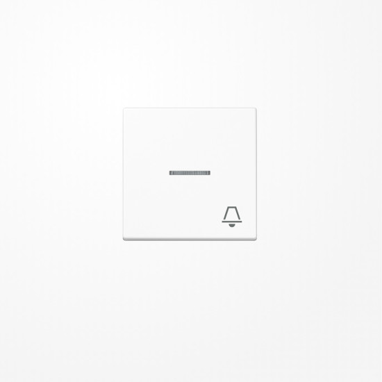 Jung A590KO5KWW Wippe mit Lichtleiter, Symbol Klingel, Duroplast, Serie A, alpinweiß