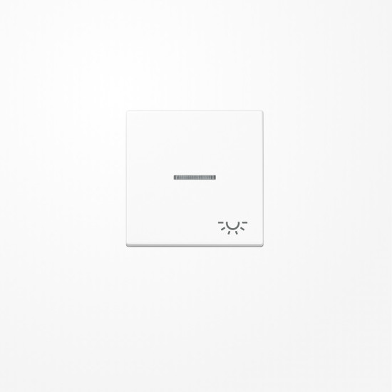 Jung A590KO5LWW Wippe mit Lichtleiter, Symbol Licht, Duroplast, Serie A, alpinweiß